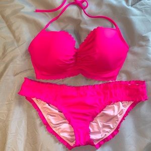 Hot Pink Victoria’s Secret Scallop Bikini